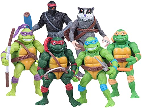 TMNT Ninja Turtles Action Figures Toy Set / Ninja Turtles Toy 6 /PCS Set (Leonardo, Raphael, Donatello, Michelangelo, Splinter, Ninja)