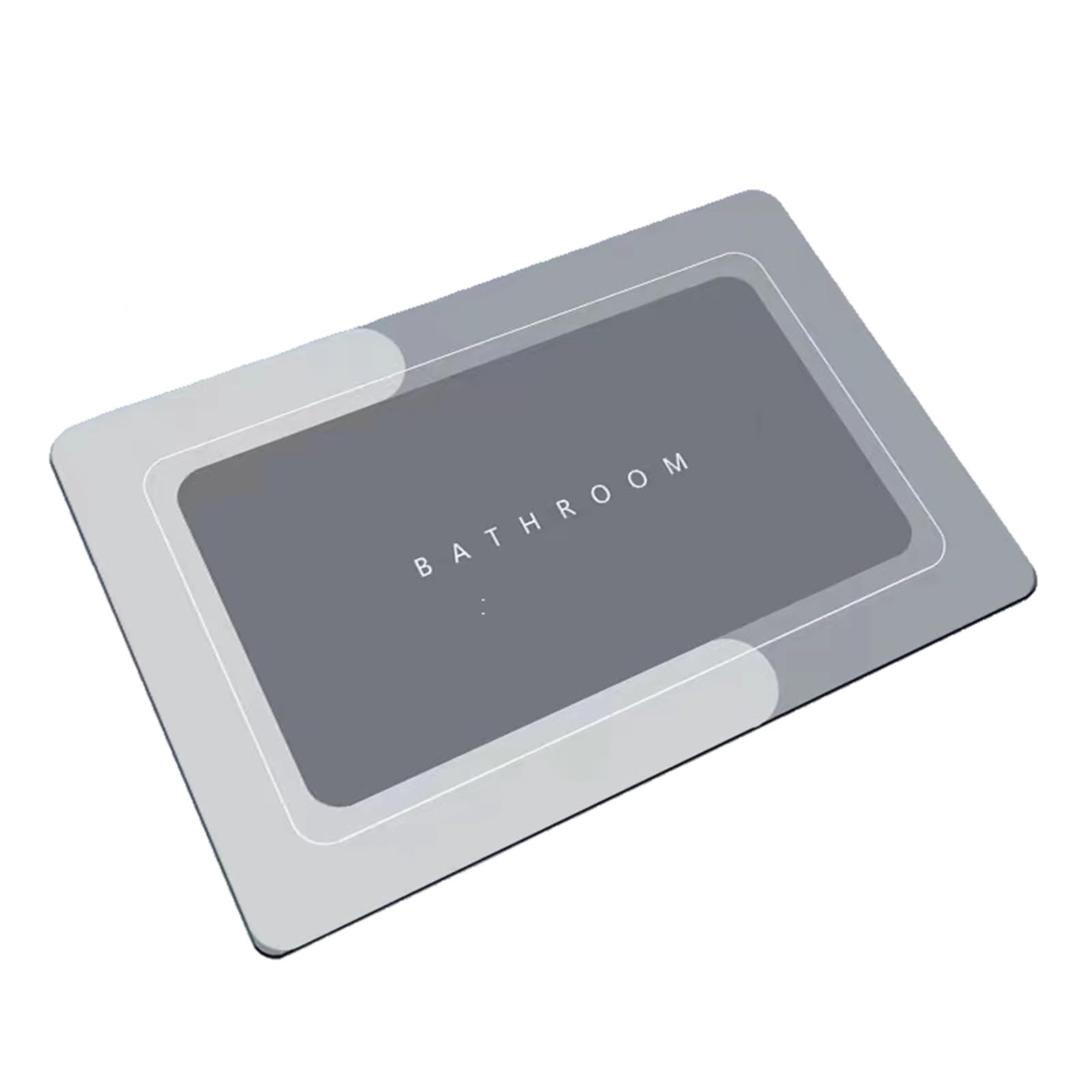 YUMII Rubber Non-Slip Quick Dry Bathroom Rugs Super Absorbent Thin Bath Mat Fit Under Door, Fashion Washable Rectangle Bathroom Floor Rugs for Bathroom, Bathtub, Shower and Sink (Rectangle Grey)