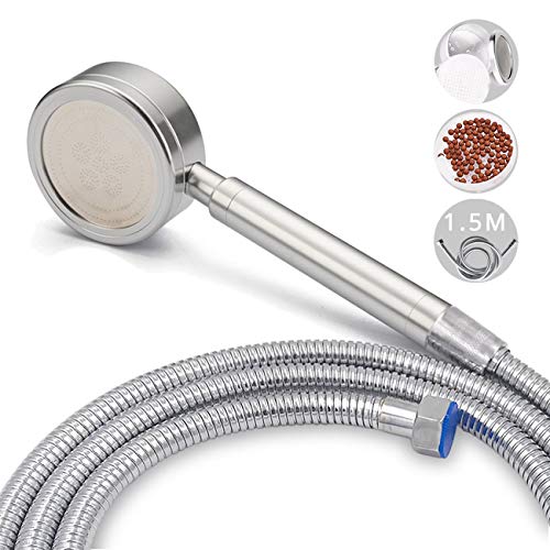 CFMOUR Handheld Shower Head with Hose 1.5m, High Pressure Water Saving Built-in Filter Beads Universal Set