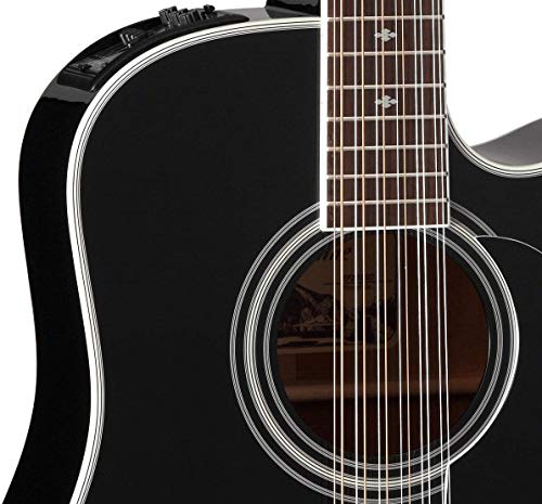 Guitare Takamine DREADNOUGHT CUTAWAY Electro Black 12 st. - Les Beatles, Paul McCartney, John Lennon, RIngo Starr, George Harrison Guitare Takamine DREADNOUGHT CUTAWAY Electro Black 12 st. – Image 4