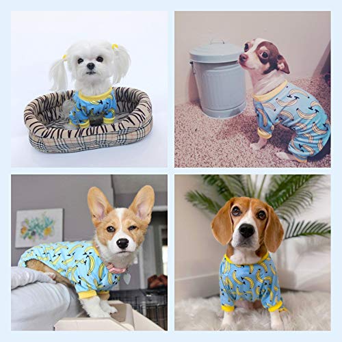 Image of CuteBone Soft & Stretchy Dog Pajamas - Cozy Pet Jammies Breathable Jumpsuit for Small Dogs - All-Season Comfy Outfit Easy-On Pullover Design - Keeps Pets Warm & Comfortable P06XL