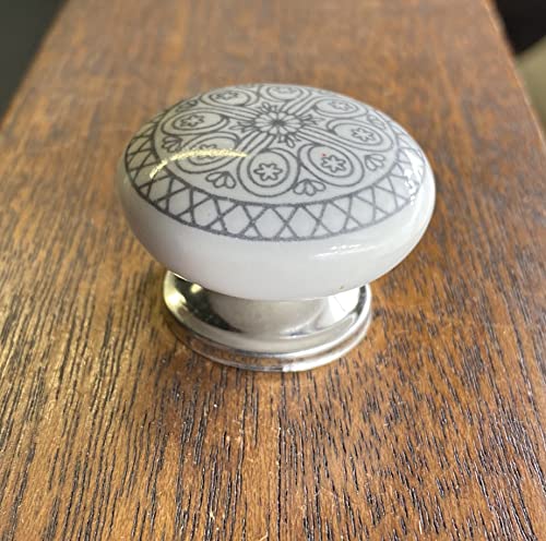 Shabby Restore Grey Wheel Flat Knob Drawer Pull, Cabinet Pull, Dresser Knobs - Pack Of 12 #TOP3