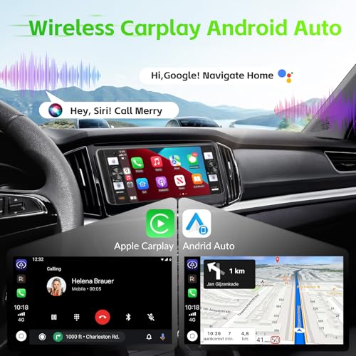 Image of Single Din Radio Car Stereo with Wireless Apple Carplay & Android Auto, 5.7 inch IPS Touchscreen Car Stereo with Bluetooth 1080P Backup Camera Mirror Link Navigation Type-C Fast Chaging USB FM /AM EQ Mic