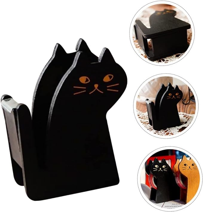 デコバージュ　テープカッター 台　リメイク　黒猫み～け デコバージュ テープカッター 台 リメイク 黒猫み～けの通販 by