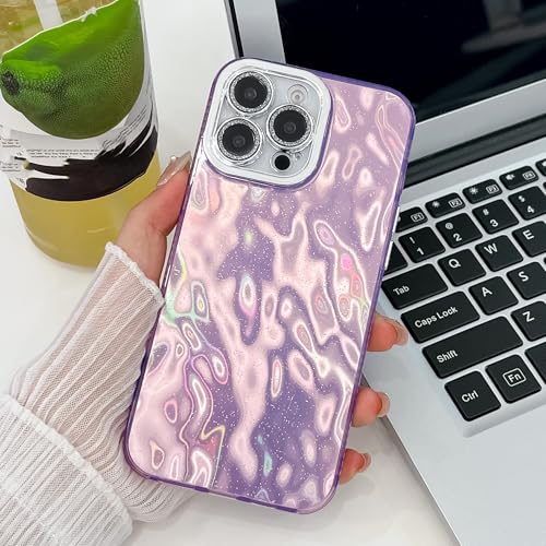 Coque violette iPhone 16 Plus pailletée polycarbonate rigide antichoc