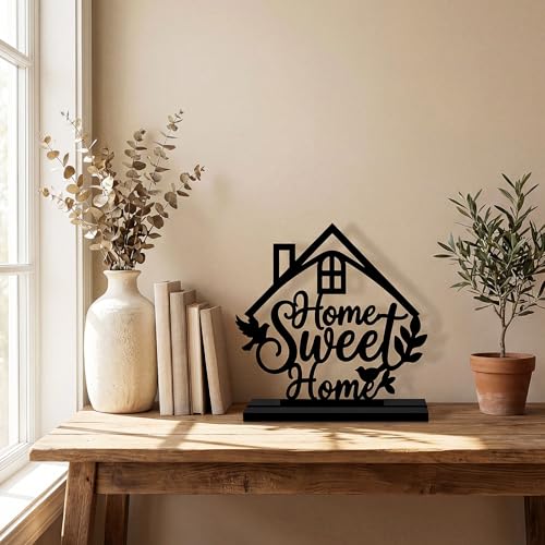 Image of Geetery Farmhouse Table Centerpieces Wooden Home Sweet Decorative Sign Motivational Decor Farmhouse Table Decor for Living Room Kitchen Office Housewarming Gifts Supplies Decoration(Home Sweet)