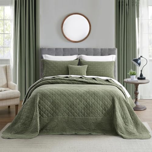 HZ & HY Oversized King Bedspread - Shabby Chic Rustic Look - Enzyme Washed, Ultra Soft &...