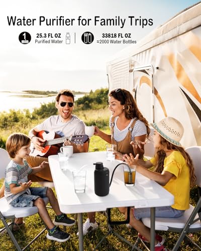 BKLES Electric Portable Camping Water Filter 0.01 Micron 5-Stage Filter with Emergency Lighting Suitable for Individual or Small Group Outdoor Survival Emergency Water Purifier BK2000 - Image 6