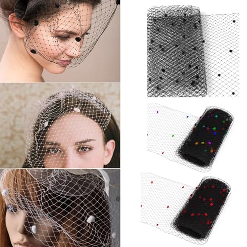 UncleS Mesh Ribbon Fabric for Sinamay Fascinator 45 cm Wide Veil Net Fabric for Women Millinery Handmade Accessory Tea Party Accessories2