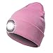 EBILUN Bonnet tricoté à LED, unisexe, tendance, chaud, 4 LED, rechargeable, lampe de poche mains libres pour la pêche, la chasse, le camping, le barbecue, la course à pied