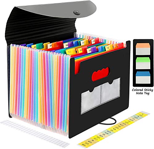 Apore Dokumentenmappe, Fächermappe für A4-Format und Brief, Dokumenten-Organizer mit Etiketten, 24 Fächer Unterlage-Ordner Cover