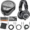 Audio-Technica ATH-M50x Professional Monitor Headphones Black + Slappa Full Sized HardBody PRO Headphone Case SL-HP-07 + Bundle
