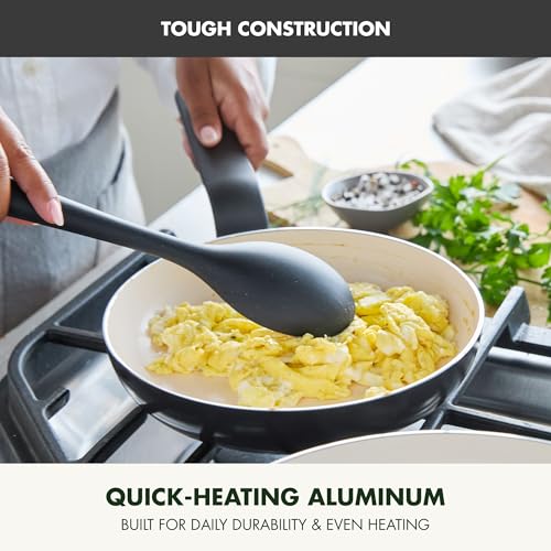 Image of GreenPan Rio Advanced 8 inch Frying Pan Skillet, Ceramic Nonstick PFAS-Free, Induction Ready, Dishwasher and Oven Safe, Black