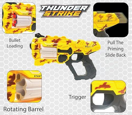 Image of Thunder Strike Super Toy Gun for Kids with 24 Safe Soft Foam Bullets | Toys for Kids, Teens & Adults, Outdoor Toys for Boys and Girls Ages 8+ (Any Color)
