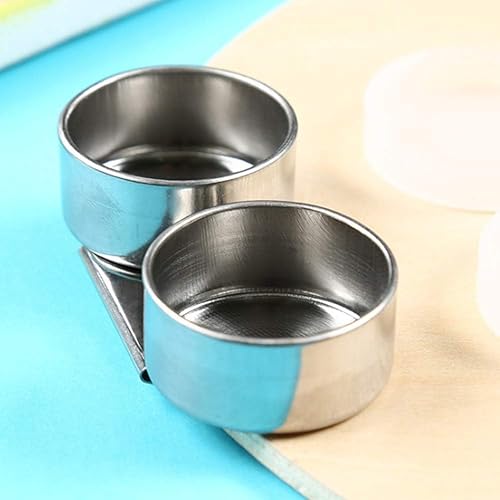 Miniatura 5 de HERCHR Paleta de tazón, tazones de doble gota, tazas de paleta de boca grande con tapas y clip, de acero inoxidable, doble gota, paleta, paleta de