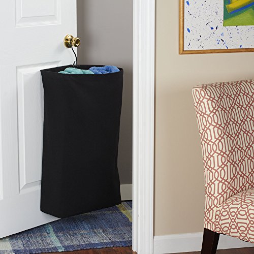 Household Essentials 149-1 Hanging Cotton Canvas Laundry Hamper Bag - Black #TOP1