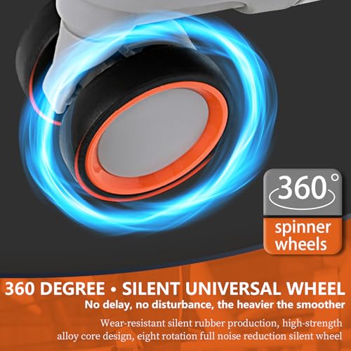 WEICHEN All Aluminum Carry On Luggage 22x14x9 Airline Approved with Duffle-Travel Bag, 22 Inch Carryon Luggage Hard Shell Suitcase with Spinner Wheels & TSA Lock3