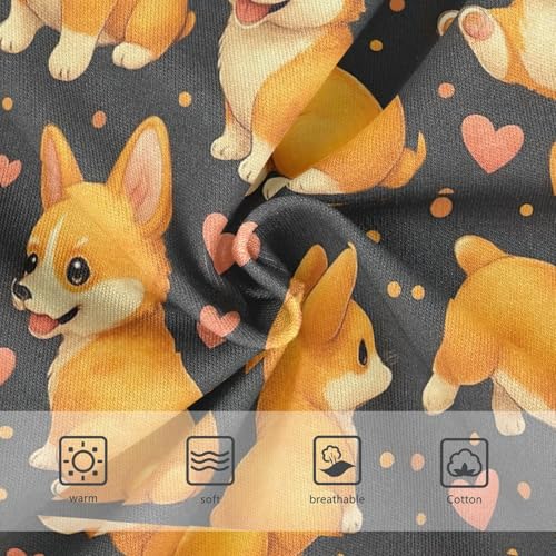 Joisal Cute Corgi Dogs Playful Poses Panties for Girl Toddler Underwear Floral Cotton Durable Kids Undies Briefs 2t3