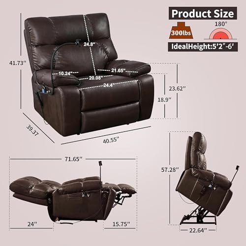 Sillón eléctrico reclinable con masaje y calefacción miniatura 2