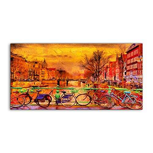 Acryl photo Amsterdam 120x60cm pour illuminer un mur sombre de salon