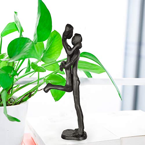 DreamsEden Affectionate Couple Art Iron Sculpture, Passionate Love Statue Romantic Metal Ornament Figurine Home & Office Decoration (Style 4) - Thumbnail 3