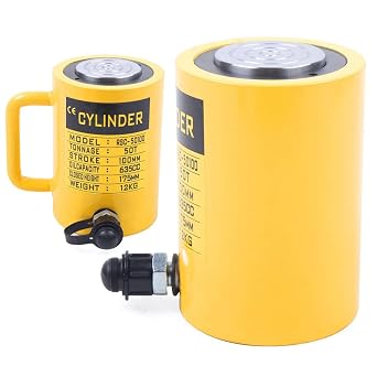 50 Ton Hydraulic Cylinder Jack Single Acting 4" / 100mm Stroke Lifting Jack Ram, Hydraulic Lifting Cylinders for Bending, straightening and Pulling on Trucks, Tractors and Heavy equipm