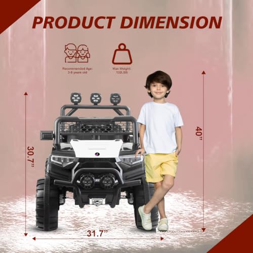 Image of Norman Jr Battery Operated 4x4 ATV Runs on Garden & Sand Surface | Jeep Toy with Remote+Steering+RGB Light+Mp3 USB Music | Rechargeable Car for Kids to Drive 3 to 12 Years | XLarge Size (Black)