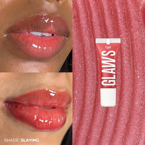 Image of FAE Beauty Mini Peptide Lip Gloss Trio - Festive Edition | With Passionfruit Oil & Argireline to Smoothen, Even, and Soften Lips | Non Sticky | Hydrating | Vegan | Shades - Stunning | Slaying | Popping
