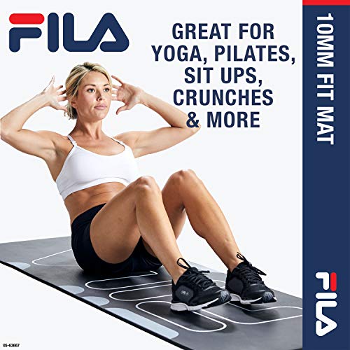 Fila Accessories Exercise Mat - Thick Yoga Mat For Fitness & Floor Gym Workouts | Includes Carrier Strap, 68" L X 24" W X 10Mm, Ballet Pink (Rise) #TOP2