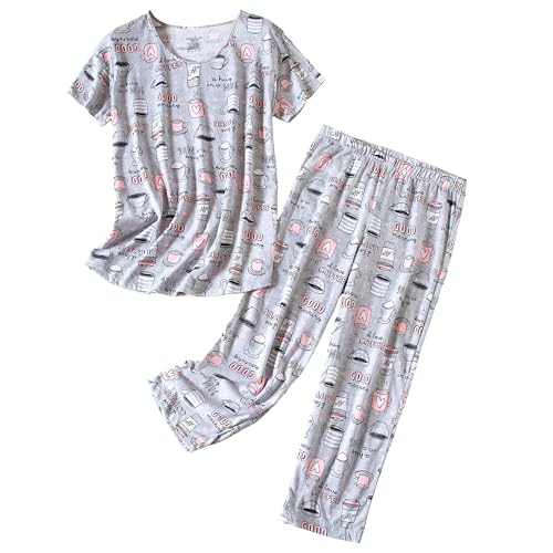 Image of PNAEONG Women's Cotton Printed Nighty Night Gown Maxi Free Size (Pack of 2)