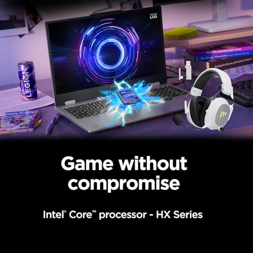 Image of Lenovo LOQ 15 Gaming Laptop, NVIDIA GeForce RTX 5050, 15.6 inch IPS LCD FHD 144Hz Display, Intel Core i5-13450HX, 16GB DDR5 RAM, 512GB SSD, Wi-Fi 6, RJ-45, Win 11 Pro, Luna Grey, w /Mytrix Accessory