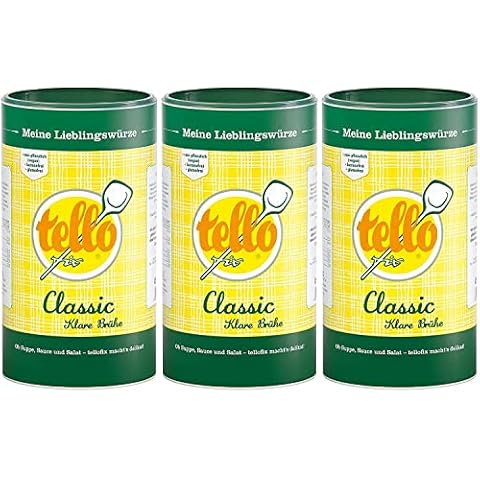 tellofix Classic Klare Brühe - Vielseitige Gemüse Brühe, als Universal-Würzmittel zum Verfeinern einsetzbar - kalorienarm (3 x 900g) Cover