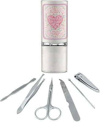 Spread Love Everywhere You Go Heart Stainless Steel Manicure Pedicure Grooming Beauty Care Travel Kit
