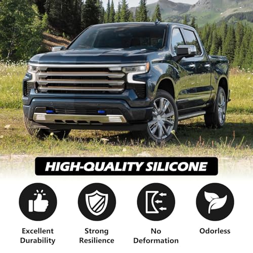 Image of Tow Hook Covers Fit for Chevy Silverado 1500 2007-2026 /GMC Sierra 1500 2007-2018, Customized Car Tow Hooks Compatible with Chevrolet Silverado 1500 Accessories 2007-2025 (Dark Blue)