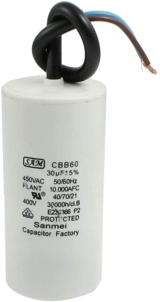 CBB60 Motor AC 450V 30uF Running Capacitor w 2 Lead Wires US Ship