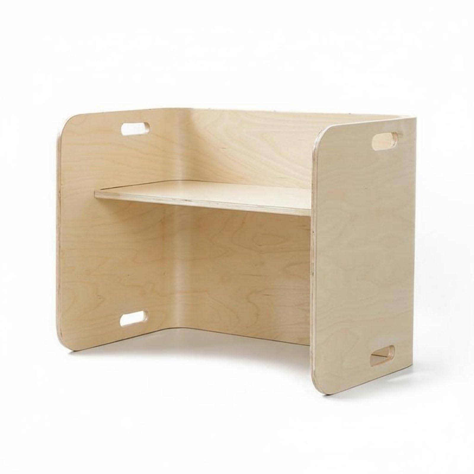 Escritorio Infantil Semicircular Mesa de Estudio Conjunto con Silla Diseño Curvo con Bordes Redondeados y Ranuras de Mano Adecuado para Guardería Aula Sala de Juegos Lectura Dibujo Merienda