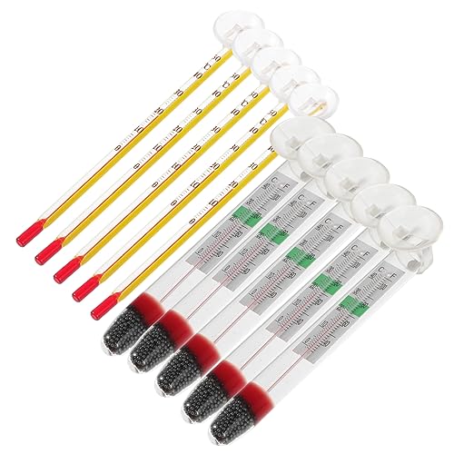 SUPVOX 10Pcs Fish Tank Thermometer Aquarium Gauge for Fish Tank and Reptile Enclosure Includes Strip and Bulb Thermometers for Accurate Water Measurement