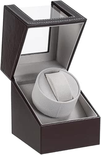 Automatic Single Watch Winder with Quiet Japanese Motor,AC Adapter or