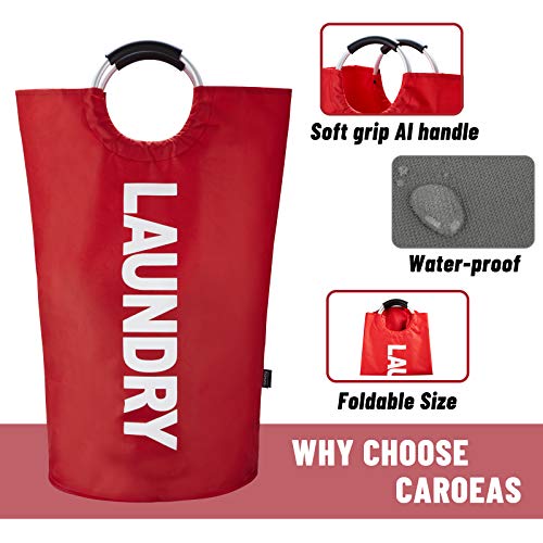 Caroeas 90L Laundry Basket (13 Colors), Waterproof Laundry Hamper, Laundry Bag with Padded Handles, Clothes Hamper Stands Up Well, Collapsible Laundry Basket Easy Storage