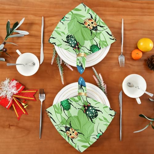 Servilletas de tela Kigai Beetles Leaves 20x20 pulgadas pack 4 miniatura 4
