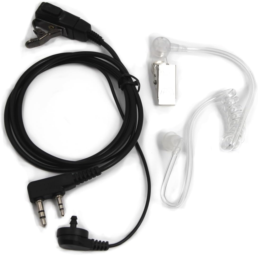 (10-Pack) 2-Pin Microphone Clear Acoustic Tube Headphones Compatible with Baofeng UV-5R UV-82 Retevis H-777 H-777S RT21 RT22 RT27 RT-5R Two Way Radios