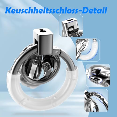 Keuschheitskäfig für Männer Sexspielzeug für Erwachsene, Himitsuna großer leichter Chastity Cage mit weichem Harnröhrenkatheter und 7 einstellbaren Größen Peniskäfig mit Schloss BDSM-Bondage
