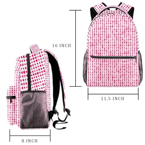 Sac à dos d'école imprimé cœur sans couture multicolore 40cm