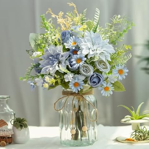 LESING Silk Faux Flower Arrangement with Vase Cover