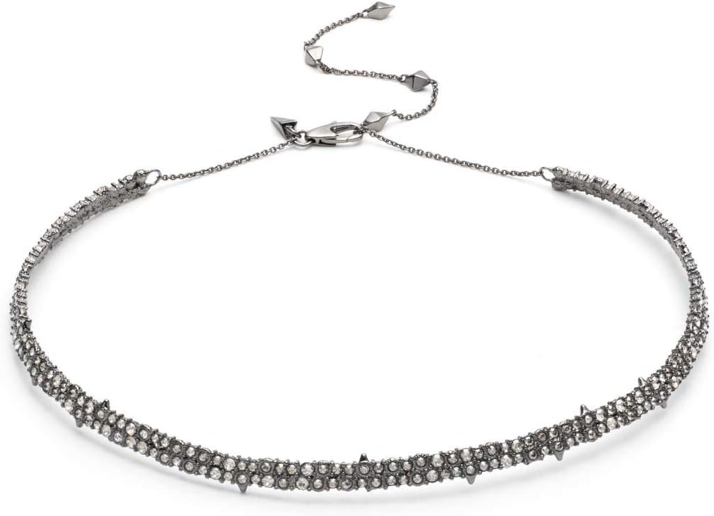 Alexis Bittar Women's Crystal Encrusted Spike Accented Choker Necklace Ruthenium/10K Gold
