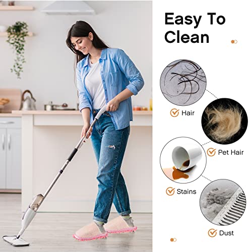 Jecery 2 Pairs Mop Slippers Microfiber Cleaning Dusting Mop Slippers Unisex House Washable Mopping Slipper Household Medium #TOP4