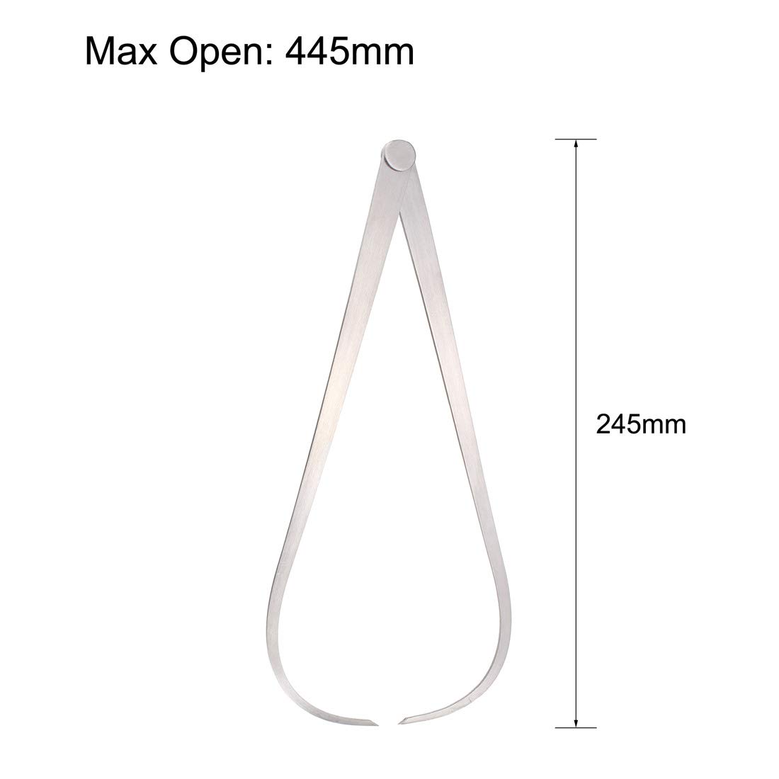sourcing map Calibro esterno 250 mm 10 pollici solido giunto in acciaio inox strumento di misurazione