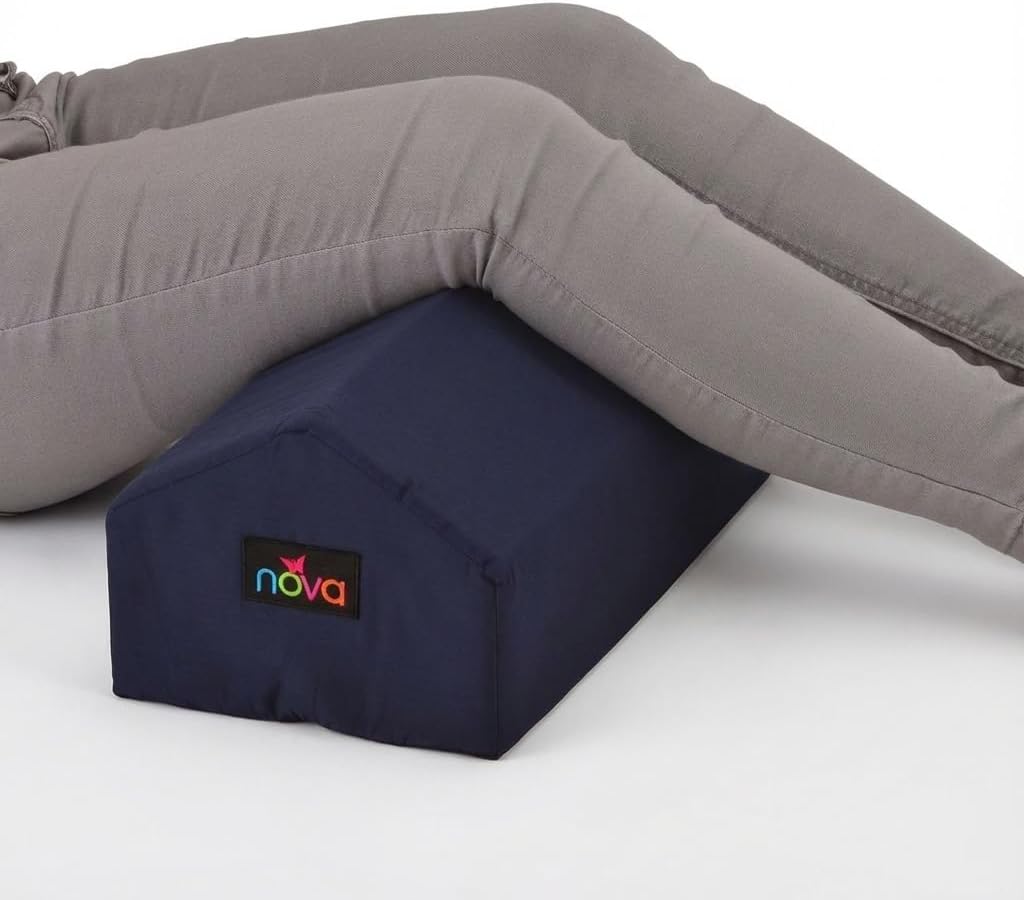 NOVA Knee Elevation Pillow – 22" Leg Rest Wedge for Post-Surgery Recovery, Back, Hip & Knee Support, High Density Foam with Removable Washable Cover, Blue