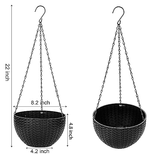 Foraineam 4 Pack Black Hanging Planters thumb #2