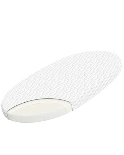 Colchón ovalado para moisés de 30 x 15 x 2 pulgadas, apto para Dream On Me Lacy portátil, Baby Delight Go Slumber & Beside Doze y la mayoría de